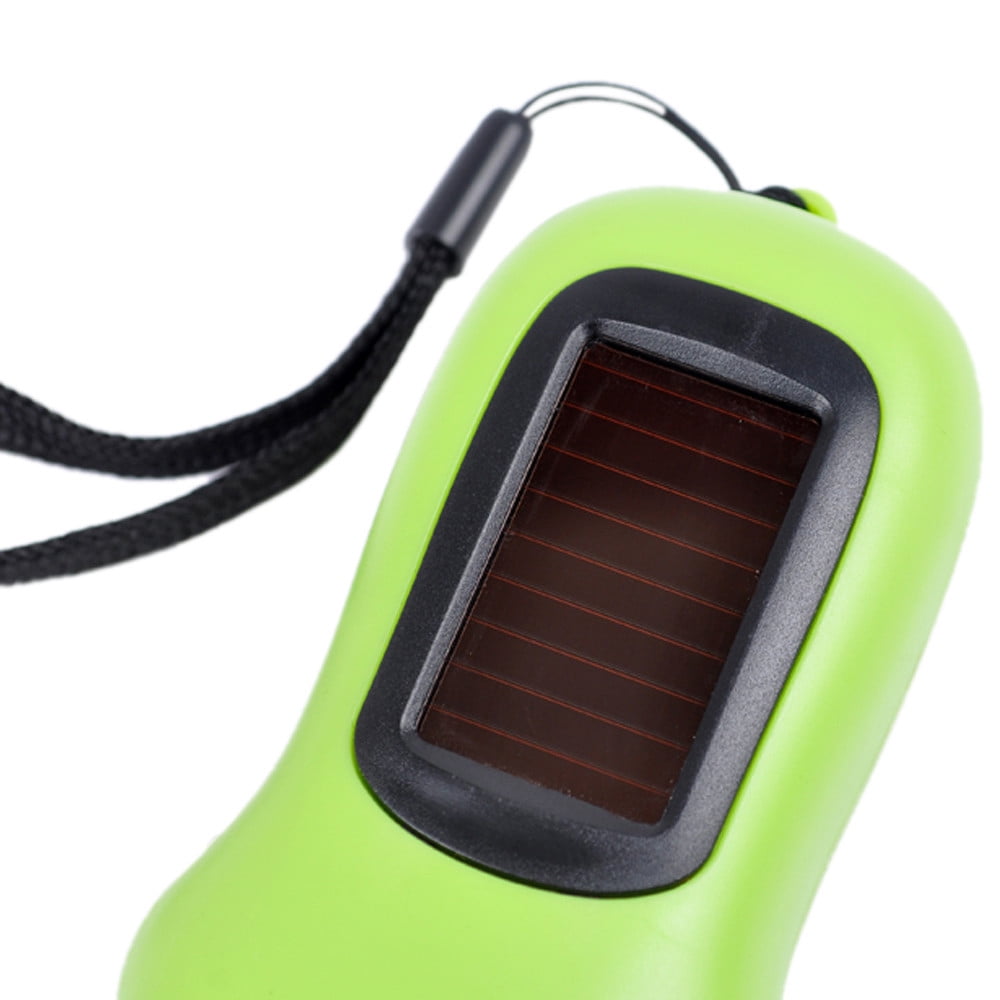 Rechargeable 3LED Hand Crank Dynamo Solar Power Carabiner Camping Flashlight C 