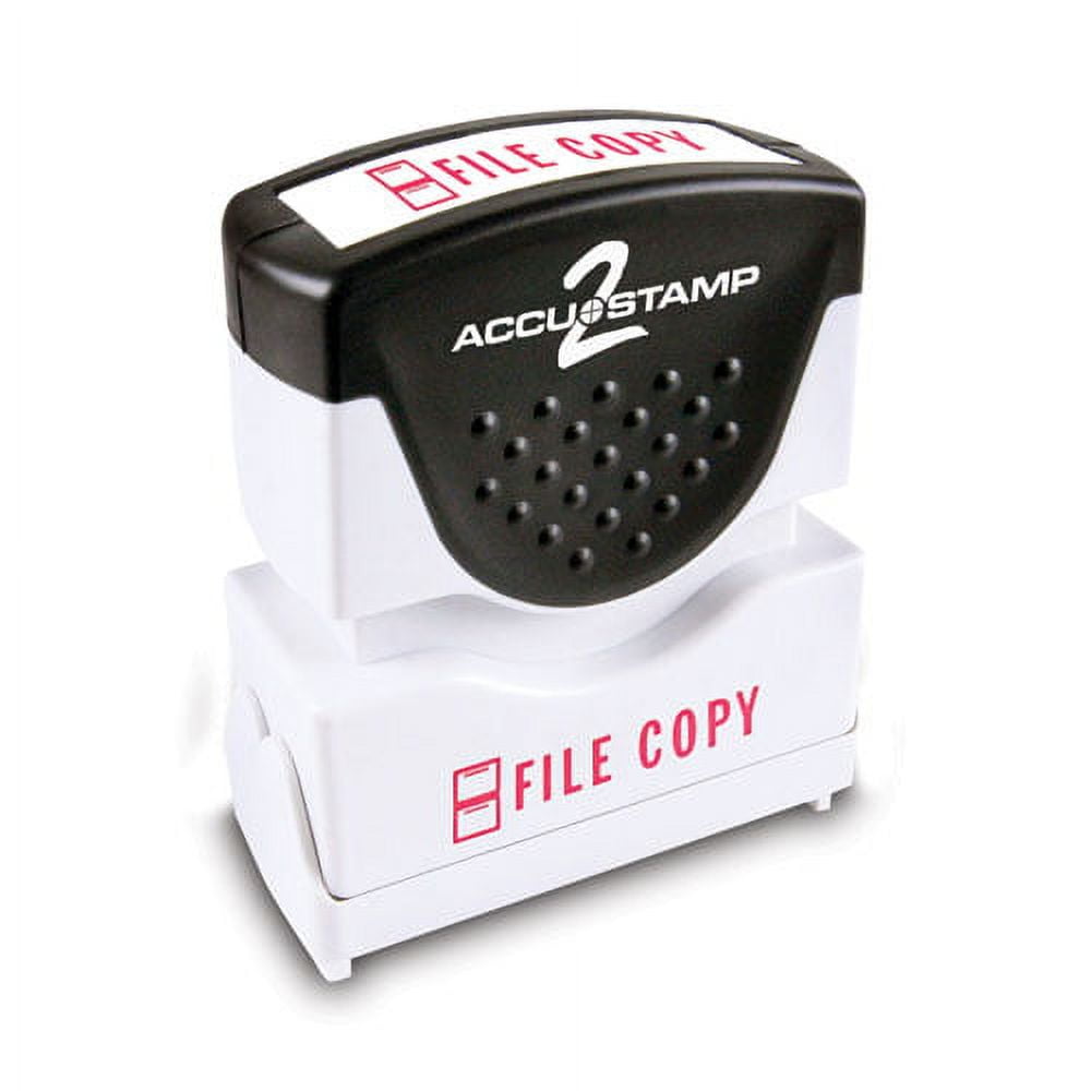 Pre-Inked Shutter Stamp, Red, File Copy, 1 5/8 X 1/2 | Bundle of 5 Each