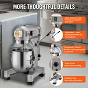 VEVOR Commercial Food Mixer, 10QT Commercial Stand Mixer with 3 Adjustable Speeds, 550W Dough Mixer with Stainless Steel Bowl and 3 Mixing Attachments, Ideal for Restaurant, Bakery, Pastry Shop, Cafe