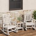 thumbnail image 1 of YUSAZENS Lumber Rocking Chair Outdoor HDPE High Back Porch Rocker Chairs for Adults All Weather Resistant Furniture for Patio Garden Deck White 2pcs with Table, 1 of 9