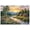 Unframe-style, variant on Mountain Landscape Canvas Wall Art Nature Sunrise Scenic Oil Painting Style Log Cabin River Wildflowers Posters Rustic Country Home Decor for Living Room Bedroom