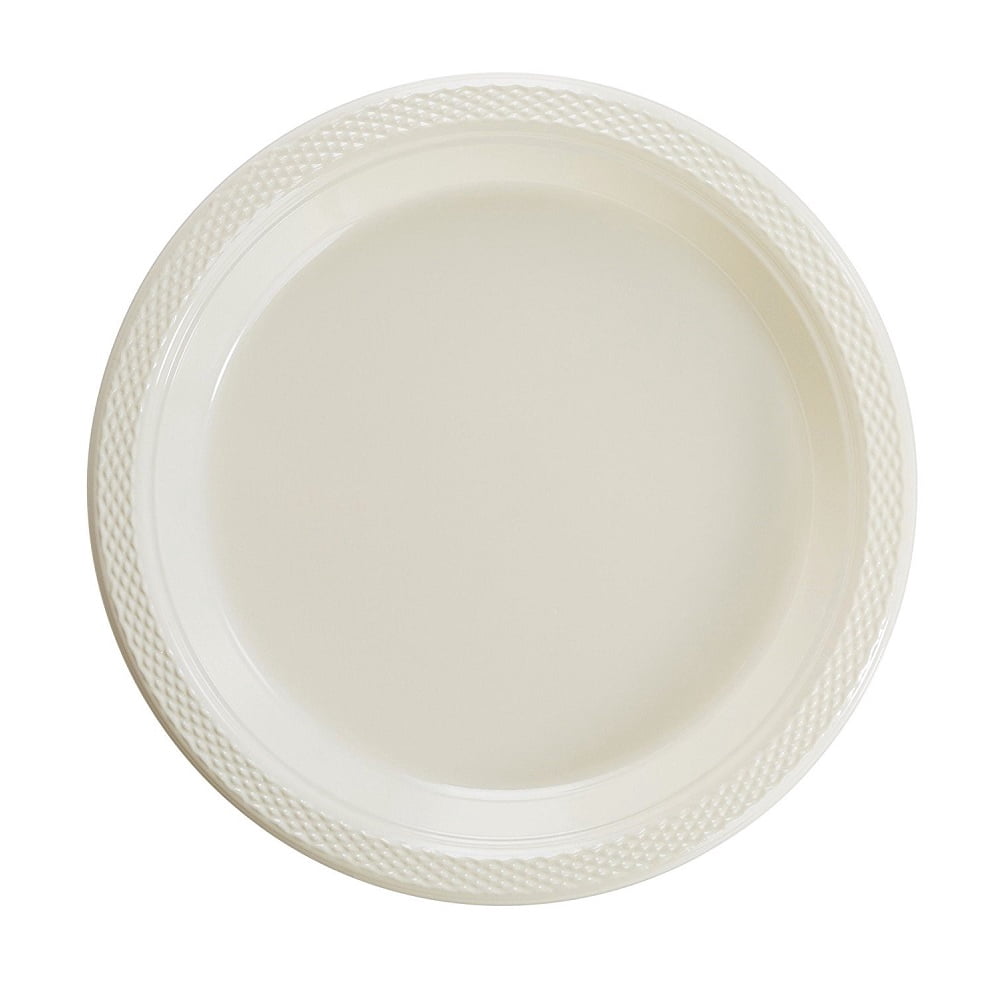 Exquisite 10" Disposable Plastic Plates Bulk 100 Count Party Pack