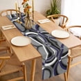 thumbnail image 3 of Blue Geometric Table Runner - 70 Inch Long, Kitchen Dining Table Runner Dresser Scarves, Grey Vintage Neutral Abstract Striped Art Farmhouse Decor for Coffee Tables Wedding Party Banquet, 3 of 8