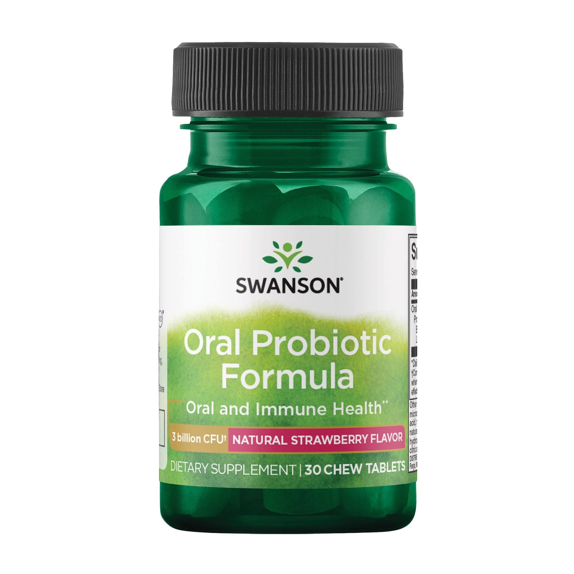 Swanson Oral Probiotic Formula - Oral and Immune System Health - Natural Strawberry Flavor 30 Chew tablets