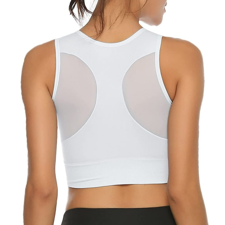 Knosfe Women's Sports Bras High Impact Racerback Mesh Wireless Bras with  Support and Lift Plus Size Bras Full Coverage T-Shirt Bra No Underwire  Light
