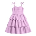 thumbnail image 5 of mgoYE Girls Spaghetti Strap Ruffled Swing Dress for Teen Tween Formal Prom Back to School Homecoming Dance Casual(Purple,7-8 Years), 5 of 5