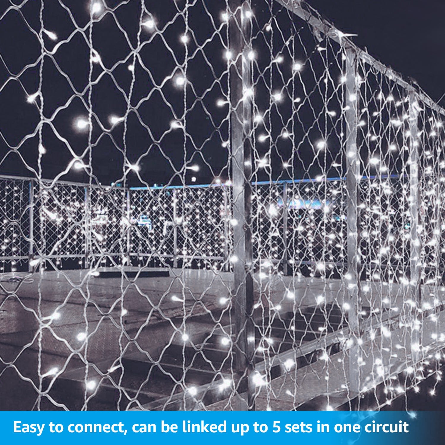 9.8FT × 9.8FT Window Curtain Light, Extendable String Light Kit, 8 Modes Fairy Lights for Party, Wedding, Restaurant, Festival, Hotel, 3000K Warm White