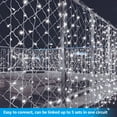 thumbnail image 3 of 9.8FT × 9.8FT Window Curtain Light, Extendable String Light Kit, 8 Modes Fairy Lights for Party, Wedding, Restaurant, Festival, Hotel, 3000K Warm White, 3 of 7
