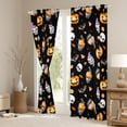 thumbnail image 3 of jejeloiu Gothic Skull Skeleton Blackout Curtains Set of 2 (38x54 Each),Spooky Halloween Curtains and Drapes,Black Bats Pumpkin Lantern Living Room Curtains For Boys Kids,Luxury Bedroom Decor, 3 of 6