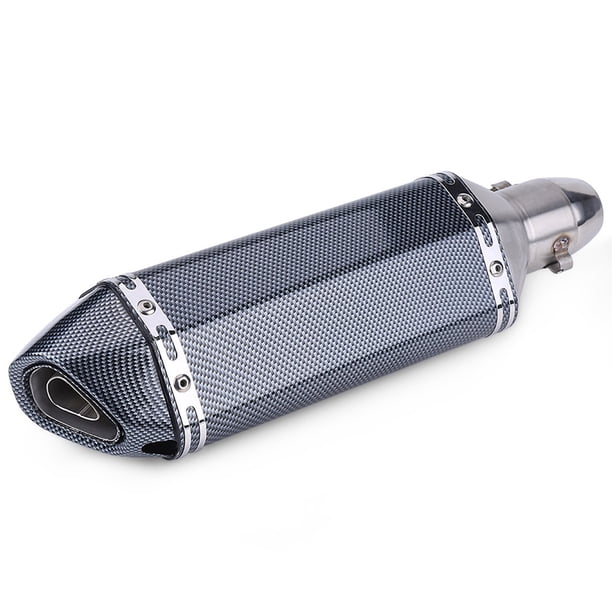 Tomo de Escape Universal para Motocicleta, Tomo Silenciador Con DB Killer, Acero inoxidable, Patrón de Fibra de Carbono, SE Adapta A Tomas de 35-51 mm de Diámetro