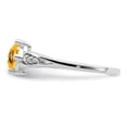 thumbnail image 4 of Sterling Silver Rhodium Plated Diamond and Citrine Cushion Ring, 4 of 6