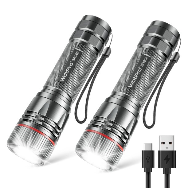 Linterna recargable WDTPro SFL002, paquete de 2, USB-C, IP65
