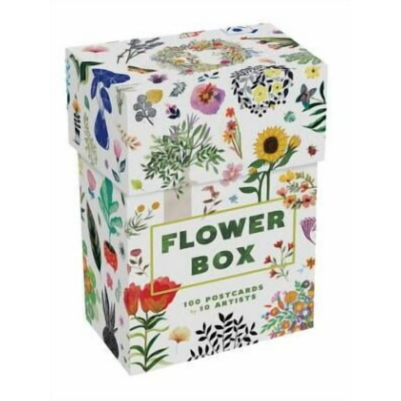 Flower Box: 100 Postcards by 10 artists (100 botanical artworks by 10 artists in a keepsake box)