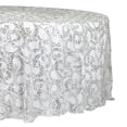 thumbnail image 3 of Sequin Tablecloth Silver Vine Round Table Overlay 120" for Wedding, Party, Baby or Bridal Shower, Holiday, Birthday, 3 of 5