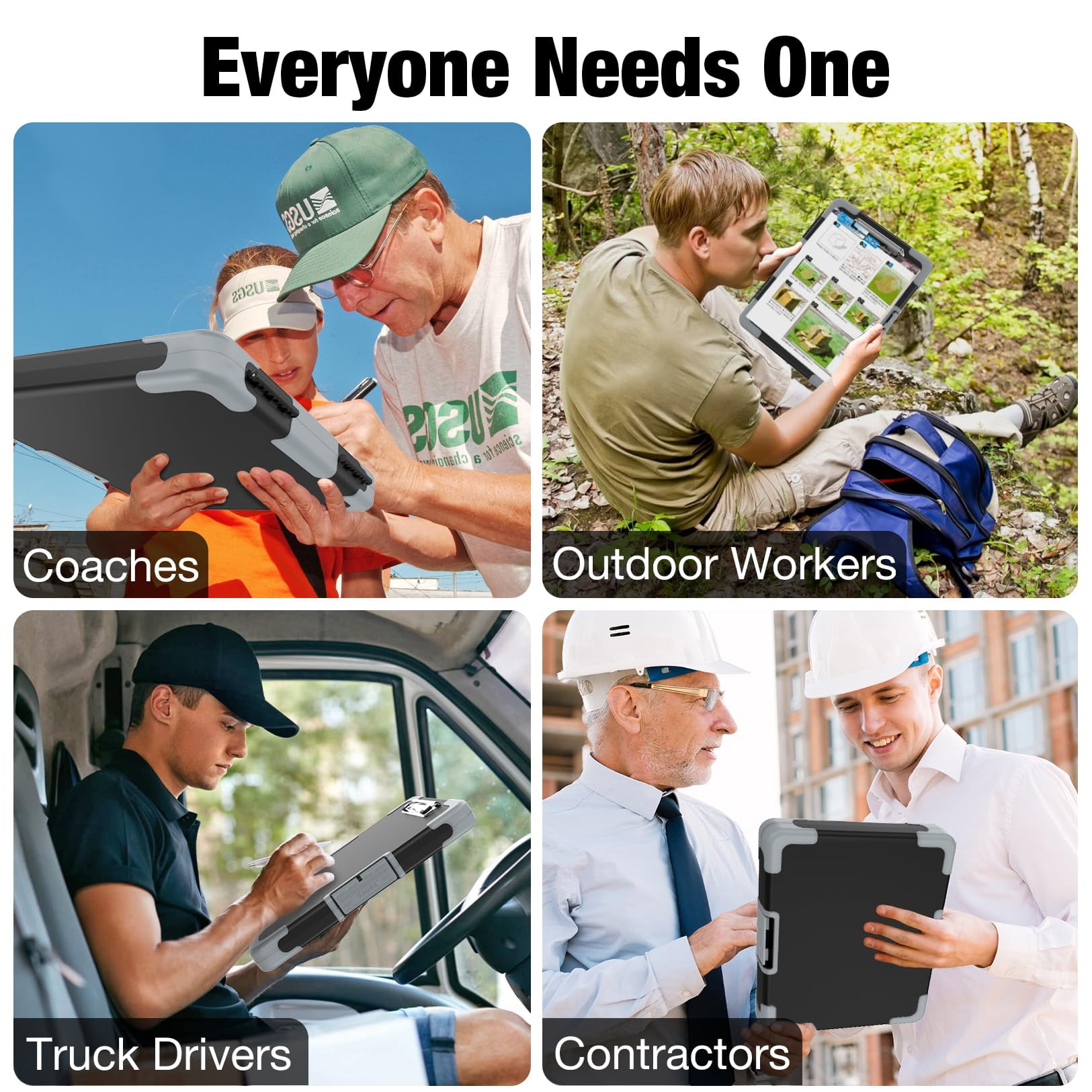 Toughest Clipboard With Storage  Internal Pen Pouch Included Letter/ A4 Size Shockproof Heavy Duty Plastic Clip Boards 8.5x11" High Capacity Clipboards Box Case For Contractor Trucker Driver