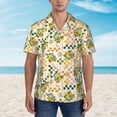 thumbnail image 2 of Sikiie Lemon Print Men's Hawaiian Shirt, Summer Beach Button Pocket Short Sleeve T-Shirt,Large, 2 of 7