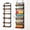 Black pole wood color, variant on YN 6-Tier Over the Door Pantry Organizer, 2-in-1 Door Hanging or Wall Mounted Spice Rack, Heavy Duty Metal Storage Shelves with Adjustable Wooden Baskets for Kitchen Bathroom Closet