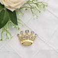 thumbnail image 6 of BalsaCircle 2" Metal Gold Rhinestones Crown Brooch Chair Sash Pin Party Events Reception Decorations Supplies, 6 of 8
