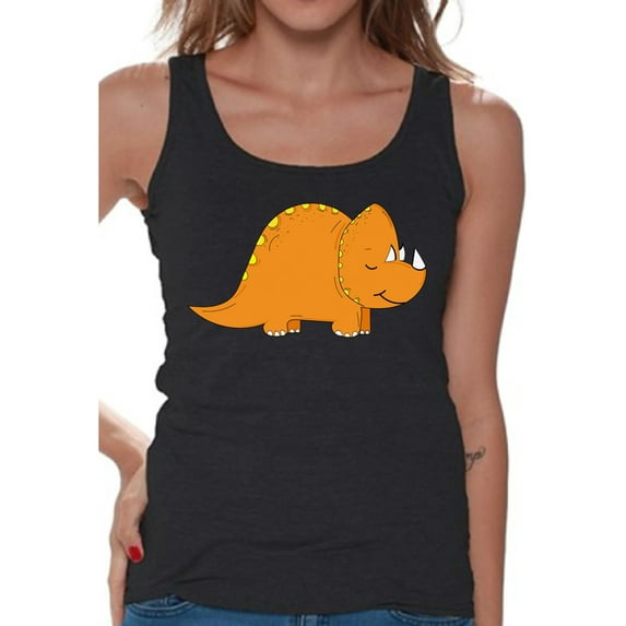 Awkward Styles Dinosaur Tanks Triceratops Shirts for Women Triceratops Tank Top Spirit Animal Shirts for Women Triceratops Outfit Gifts for Her Dinosaur Themed Party Dinosaur Gifts for Women