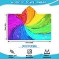 thumbnail image 2 of Rainbow Tie Dye Spiral Pattern Hooded Bath Towel，50"x30" for Ages 3 To 12 Kids, Quick Dry Lightweight Soft Microfiber Hood Beach Towel Cover Up for Kids, 2 of 7