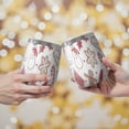 thumbnail image 2 of 12oz Stemless Wine Tumblers White Christmas Cookie Pattern Vacuum Insulated Stainless Steel Travel Tumbler Cups Mug with Lid and Straw for Champaign,Cocktail,Beer with Cleaning Brush, 2 of 5