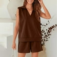 thumbnail image 5 of EINCcm Womens Summer Two Piece Outfits Lounge Sets Sleeveless V Neck Tee Shirts Tops and Shorts Tracksuit with Pockets, 5 of 9