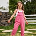 thumbnail image 6 of Leey-World Girls Boys Overalls Adjustable Strap Loose Fit Jumpsuits Casual Bib Overalls 3-14 Years(Pink,3-4 Years ), 6 of 8