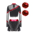 thumbnail image 4 of Moggemol Womens 3Pcs Cheer Leader Outfits School Cheerleading Uniform Set Red L, 4 of 5