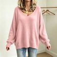 thumbnail image 6 of Wenini 2026 Women's V Neck Loose Long Sleeve Knit Pullover Sweater Fall Trendy Casual Sweater Top, 6 of 7