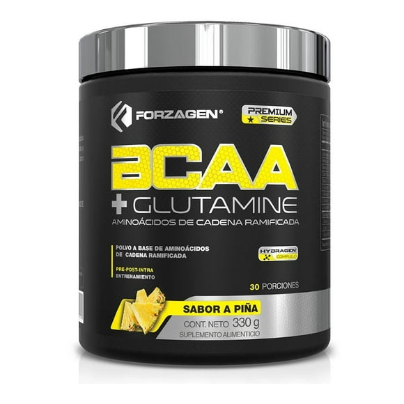 Suplemento Alimenticio Forzagen aminoácidos BCAA + glutamina piña 330 g