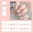 thumbnail image 5 of 24 piezas de uñas postizas cuadradas cortas JAMW color blanco lechoso, 5 of 5
