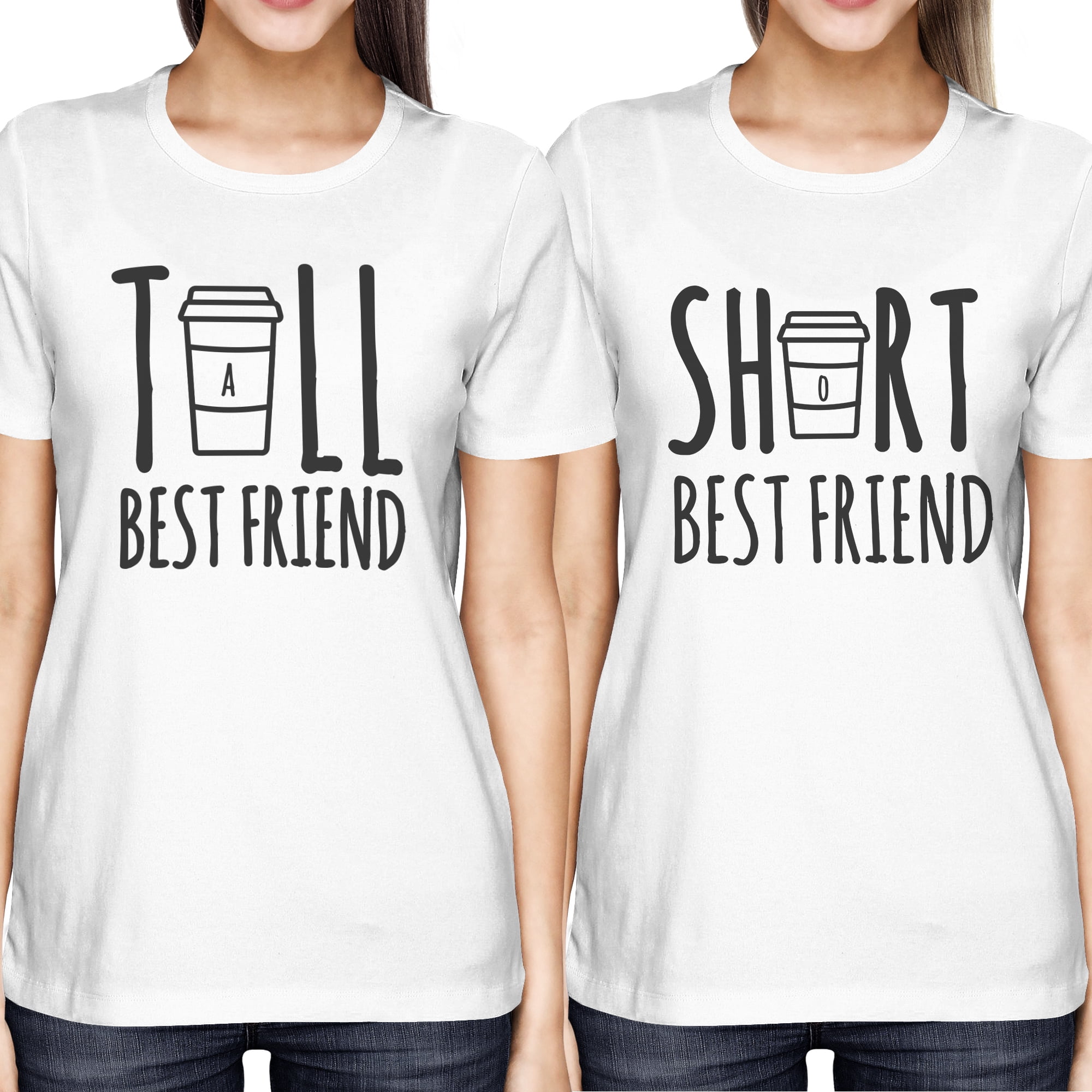 Cute Best Friend Tall and Short Matching BFF Shirts Lovers -