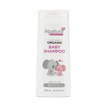 Aquatural Organic Baby Shampoo, Gentle for Delicate Scalp & Skin, Cleansing, Nourishing, 10.14 FI Oz