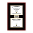 thumbnail image 1 of Personalized Double Diploma Frame with Double Matting for 17" x 11" Tall Diploma with Black 3/4" Frame, 1 of 5