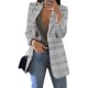 thumbnail image 1 of Patrón de tela escocesa casual Traje de mujer Ropa de abrigo adecuada para ir de compras WearGray, 1 of 2