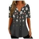 thumbnail image 2 of ICHUANYI Clearance Women Fashion Casual Printing Short Sleeve Loose Tee Tops Tunic Blouse(Black, XXL) ICHUANYI WER2023080900859, 2 of 5