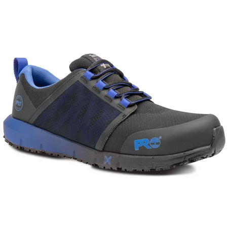 Timberland PRO Radius, Men's, Black Ripstop Nylon/Blue Pop, Comp Toe, EH, MaxTRAX Slip-Resistant Work Athletic (9.0 W)