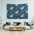 thumbnail image 2 of Dinosaur Watermelon Tapestry Wall Hanging Tapestries Happy Colorful Hippie Psychedelic Art Polyester Carpet Wall Decorative for Living Room Bedroom 80x60inch, 2 of 7