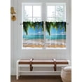 thumbnail image 7 of Half Window Curtains 24 Inches Long, Ocean Beach Window Treatment Curtain Drapes, Palm Trees Summer Tropical Island Seaside Short Curtains Tiers for Kitchen Over Sink, 27.5"x24", 2 Panels, 7 of 7