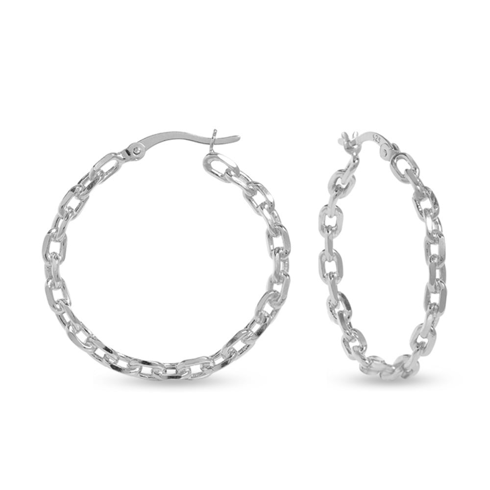 LeCalla Sterling Silver Chain Link Hoop Earring Kuwait Ubuy