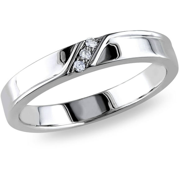 Everly Men's Diamond Sterling Silver Wedding Ring