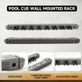 thumbnail image 4 of GSE Games & Sports Expert 6/8/12 Wall Mounted Billiard Cue Rack. Pool Cue Stick Rack with Screw Fitting for Game Room, Home, Bar - 8 Cue Brushed Gray, 4 of 8