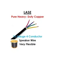 LASE 12 AWG Gauge 4 Conductor Heavy Duty Speaker Wire (Sold in 10 Ft Increments)