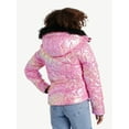 thumbnail image 2 of Justice Girl's Star Puffer Bomber, Sizes XS - XL, 2 of 5