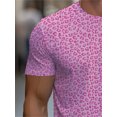 thumbnail image 4 of Men's Pink Leopard Print T-Shirt - Stylish and Comfortable Short Sleeve T-Shirt for Everyday Wear - Perfect for Casual Wear and Fitness Training - Light and Breathable Fabric, 4 of 6
