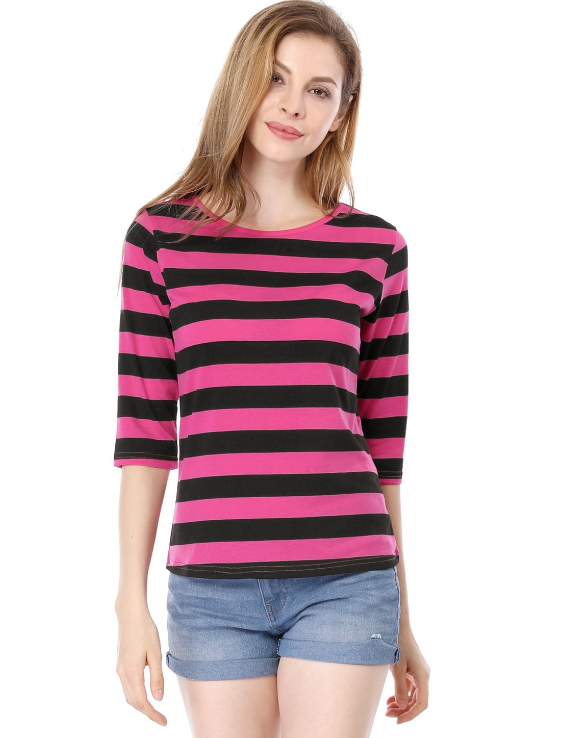 DARING DIVA Women's Halloween Costume 1/2 Sleeve Floral Top 2XL Fuchsia Black