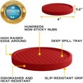 thumbnail image 2 of Grande Boisson - Absorbe l'Humidité et Prévient les Dommages de Table, Caoutchouc Rouge Moderne avec Fond Antidérapant pour Verres à Boire, Lot de 6, 2 of 7