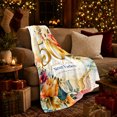 thumbnail image 3 of Golden 50Th Anniversary Floral Design, Cozy Typography Art Scene, Warm Flannel Blanket for Living Room and Reading Nook, Art Lovers Valentine's Day Gift, Artistic Home Decor, 3 of 9