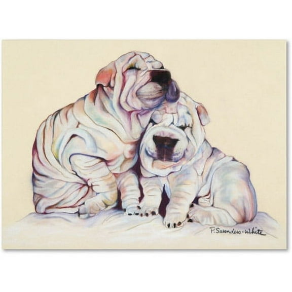 Trademark Fine Art "Snuggles" Canvas Art by Pat Saunders-White