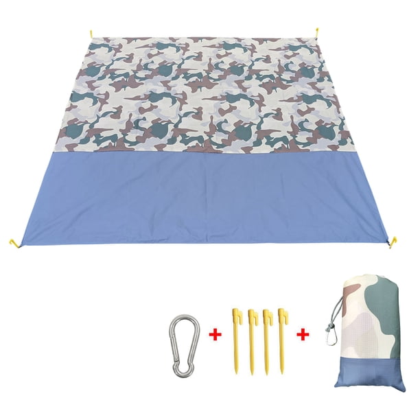 Xihbxyly Manta de Playa, Antiarena, Impermeable, Grande, Plegable con Bolsa de Almacenamiento, Poliéster Duradero, Ideal para Exteriores, Senderismo y Camping, 79 X 82 Pulgadas, Incluye Clavos y Mosq